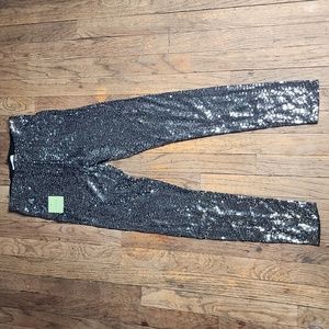 New! Mesh Sequin Disco Metallic Leggings XS-L